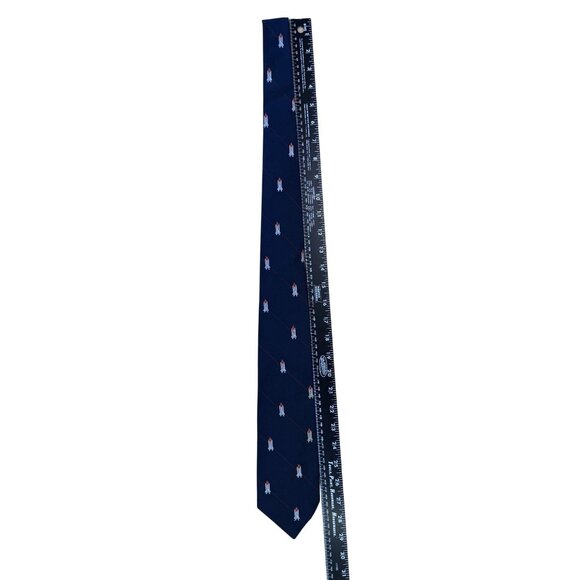 Nasa Navy Space Shuttle Pattern Tie 1983 Kennedy Space Center Exclusive - Picture 7 of 8